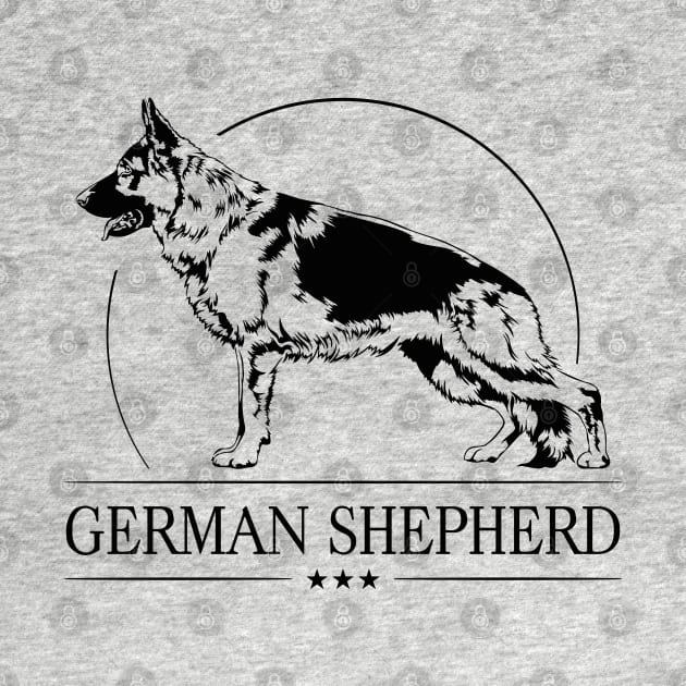 Proud K9 German Shepherd Dog portrait by wilsigns